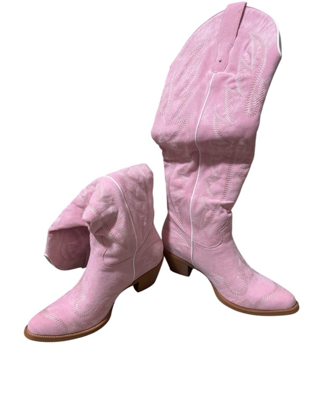Pink western women’s faux suede boots New